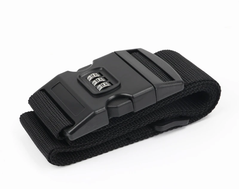Black combination variant for HL-001: Black webbing with a three-dial combination buckle, shown folded.