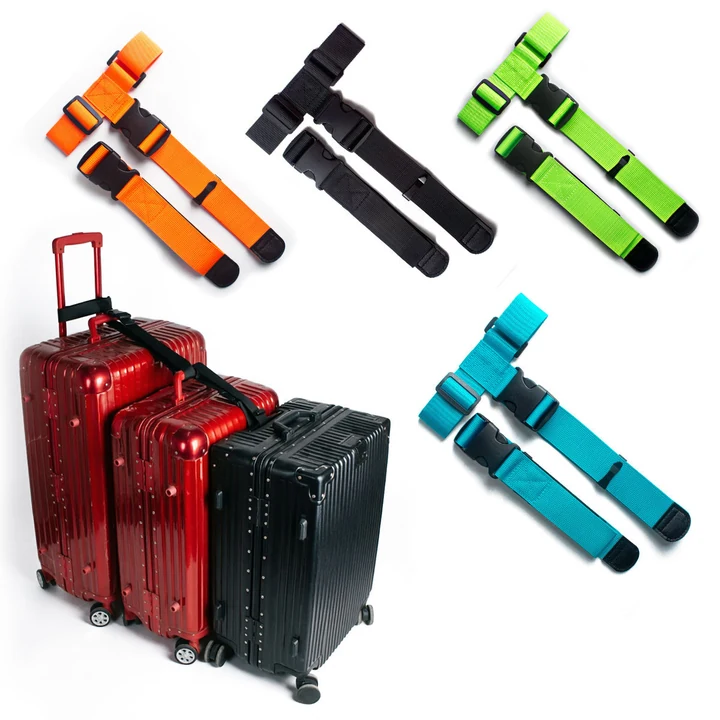 T-strap collection for HL-012: Orange, black, lime green and turquoise T-shaped connector sets from the original listing. Suitcases illustrate use and are not included.