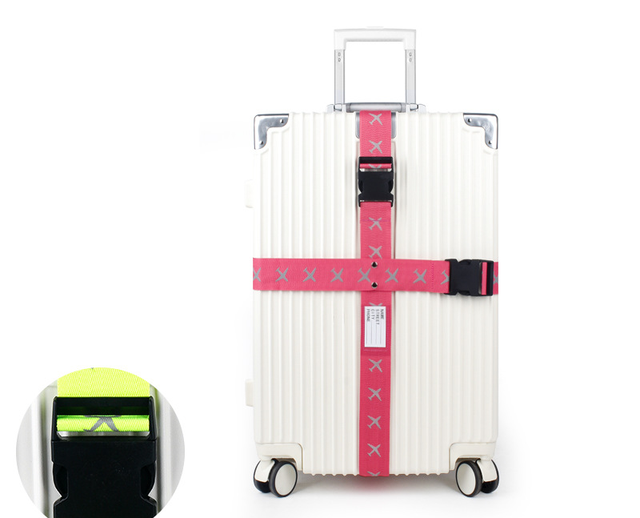 Pink plain-buckle variant: original product photograph. Pink cross-format strap without a combination lock; plain-buckle type must be confirmed.