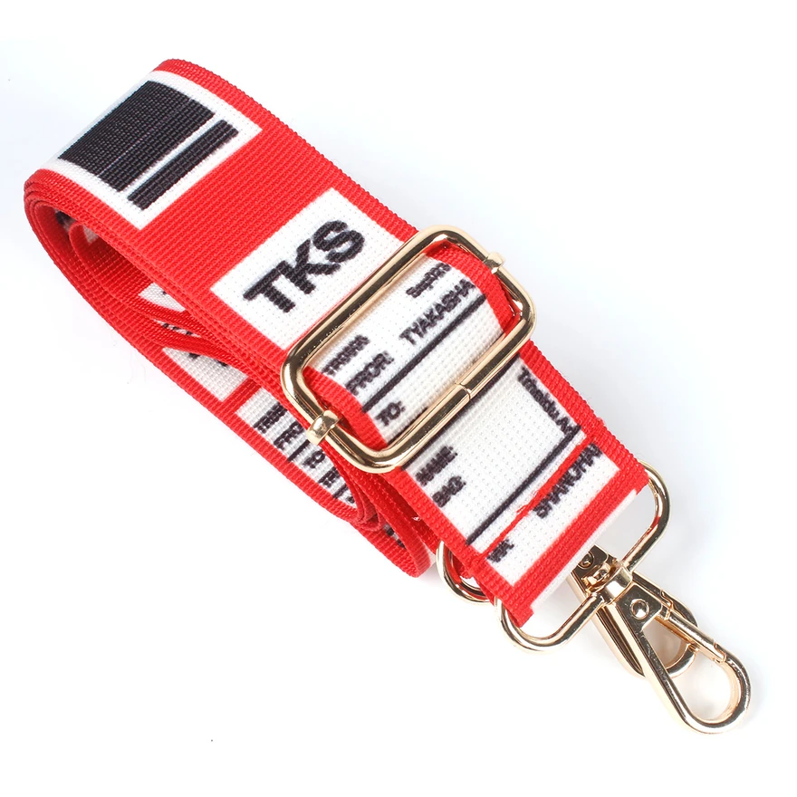 Red printed variant for HL-064: Red patterned webbing, metal adjustment slider and swivel hook from the same shoulder-strap listing.